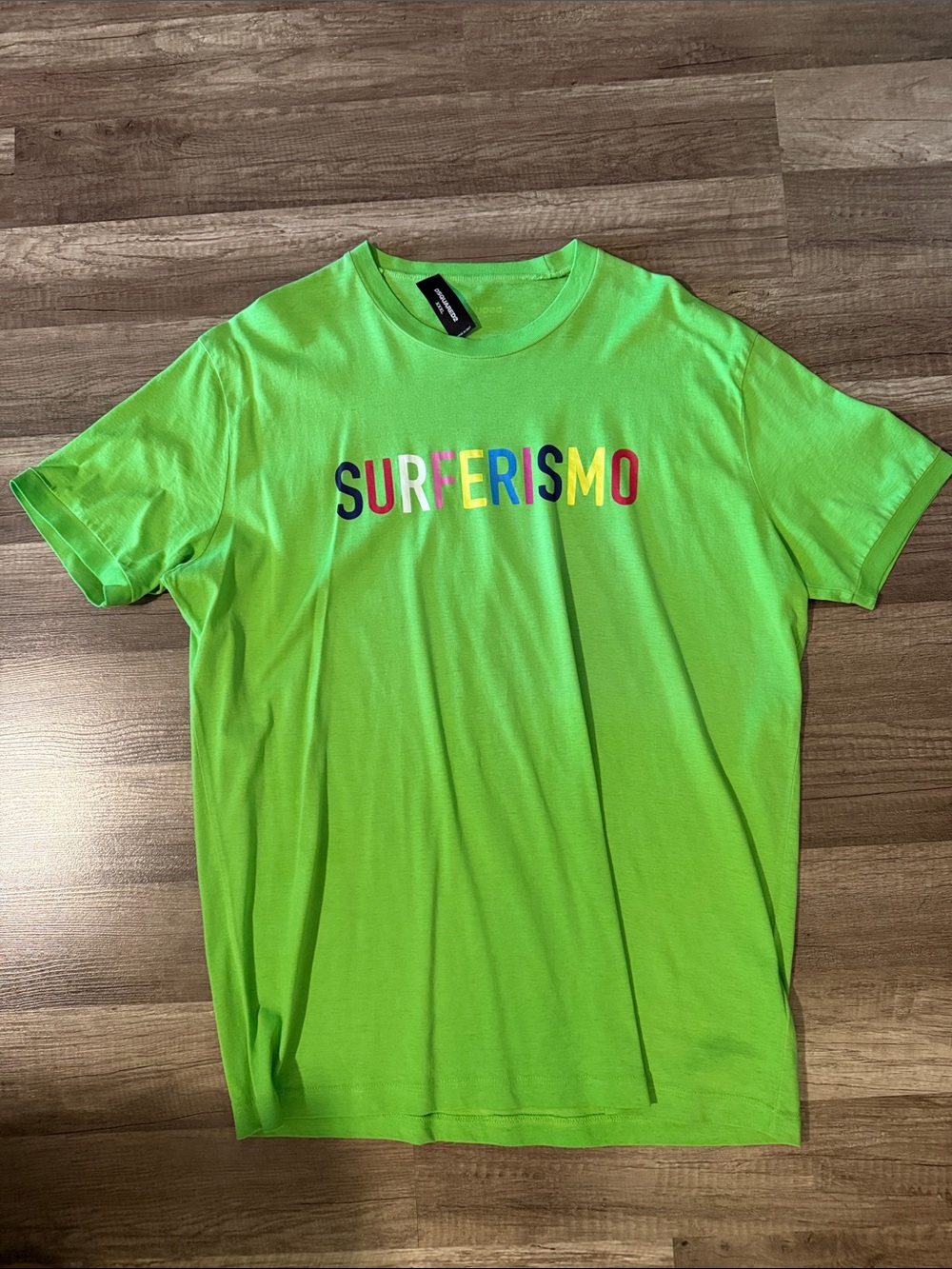 DSQUARED Surferismo Neon Green Graphic Tee - Men